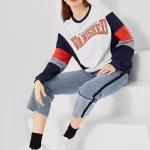 Letter Graphic Cut and Sew Sweatshirt