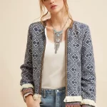 Fringe Trim Tribal Jacket With Embroidered Tape